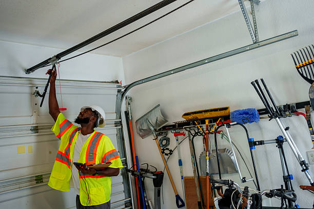 Professional Garage Door Maintenance technician working in Rolla, ND